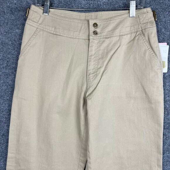 NWT Liz Claiborne Audra Classic Straight Leg Pants W/Buckle Size 12‎ - Picture 2 of 9